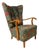 Swedish High Back Lounge Chair With Floral Upholstery, 1950's For Sale