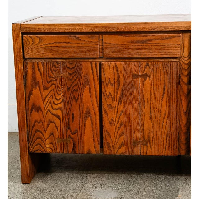 1960s Mid Century Modern Credenza Server Buffet Conant Ball Oak 2 Drawers Cabinet For Sale - Image 12 of 12