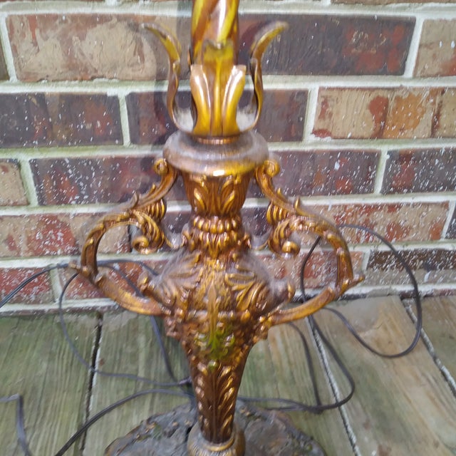 Mid Century Modern Gothic Iron Bridge Arm and Urn Floor Lamp For Sale - Image 11 of 18