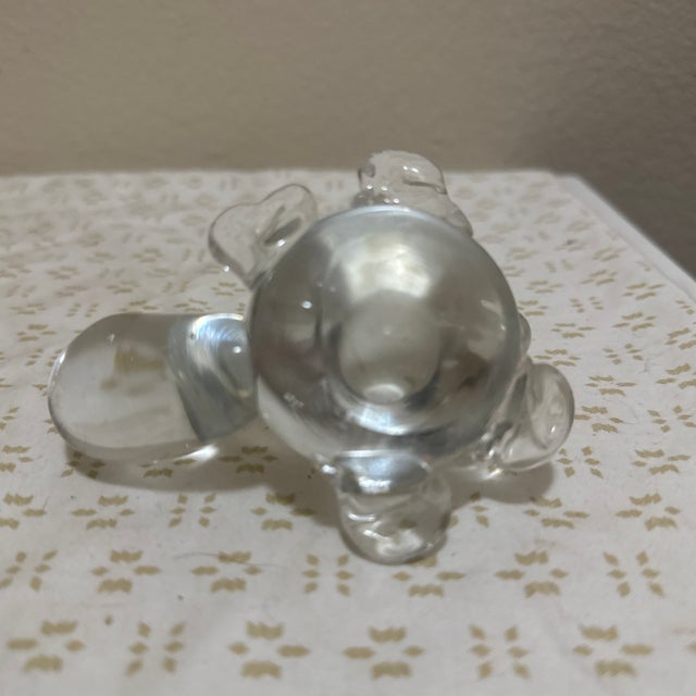 1970s Vintage Glass Turtle Paperweight Handcrafted Decorative Desk Accent For Sale - Image 5 of 6