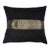 One-of-a-Kind Black Pillow With Green Metallic Snakeskin Accent | Handmade in New York For Sale