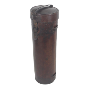 Antique Leather Canister Tube for Map Thermos Wine or Whiskey Bottle