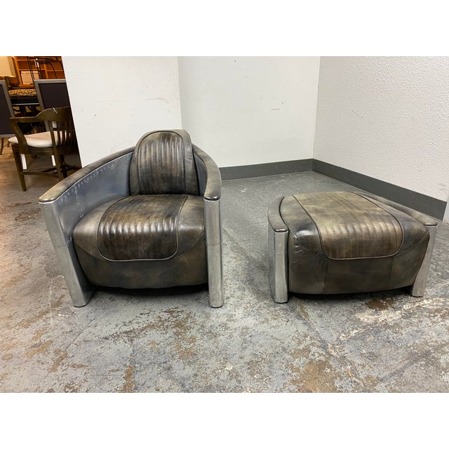 Restoration Hardware Aviator Chair + Ottoman Chairish