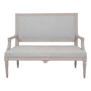 Gustavian Style Settee in Linen, circa 1900 For Sale