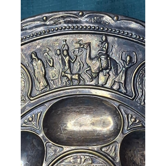 1920s Rare Antique Bezalel Jerusalem 1920s Seder Plate - Raban Exodus Design Judaica For Sale - Image 5 of 18