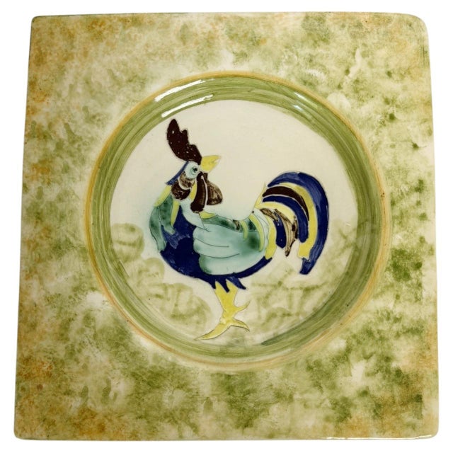 Ceramic Vide-Poche with Rooster Motif, France, 1980s For Sale - Image 12 of 12