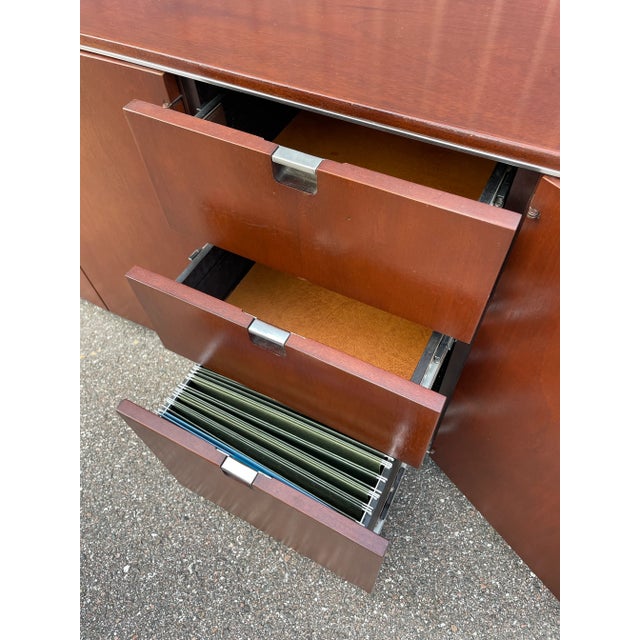 Wood Mid Century Sunar Wood & Chrome Credenza For Sale - Image 7 of 13