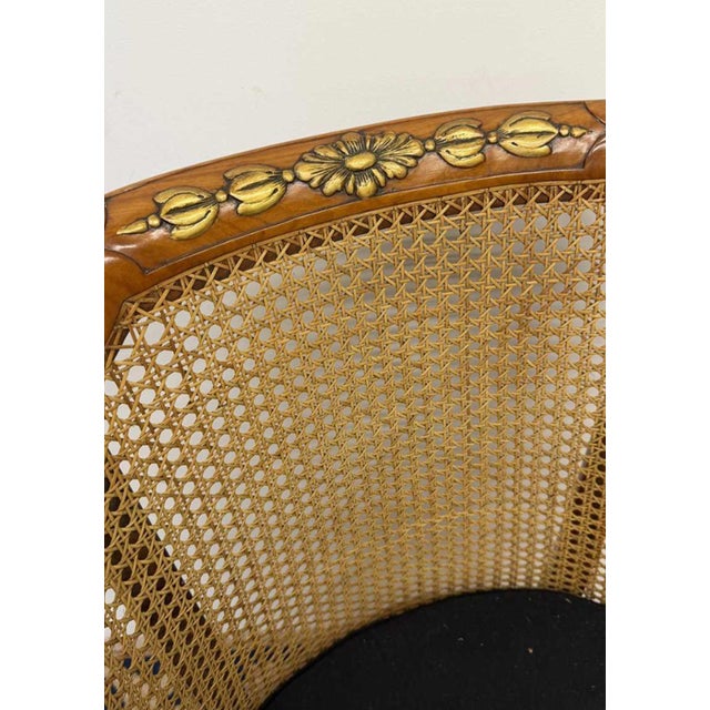 Antique Satinwood Gilt Bergère Tub Chair, 1800s For Sale - Image 6 of 7