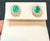 4 Ct Oval Shape Emerald & 1.5 Ct Diamond Post Back Earrings 14 Karat Yellow Gold For Sale - Image 10 of 18