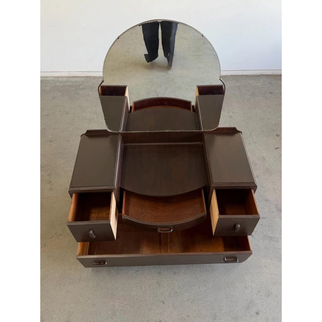 1980s Vintage Art Deco Clover Shaped Mirror Vanity For Sale - Image 5 of 9