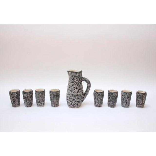 French Moderne Annecy Fat Lava Glaze Ceramic Drink Serving Set For Sale - Image 13 of 13