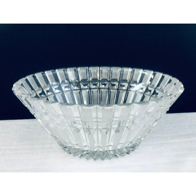 Traditional Hand Cut Crystal Bowl & Two Small Plates For Sale - Image 3 of 8
