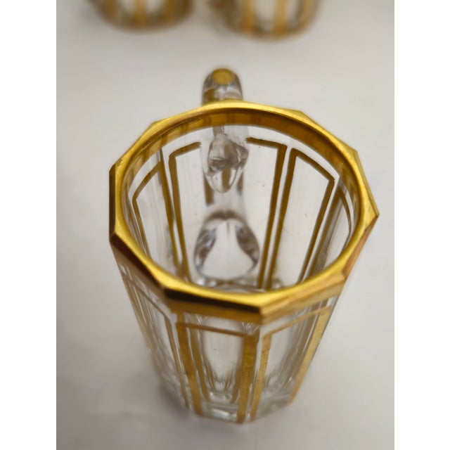 1910s Art Deco Attributed to Baccarat Cannellures Crystal Liqueur Glasses With Handles - Set of Seven For Sale In New York - Image 6 of 16