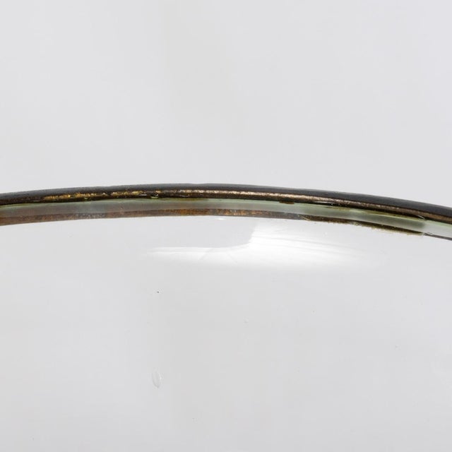 Mid-Century Modern Mid 20th Century Etched Crystal Vase With Brass Trim For Sale - Image 3 of 8