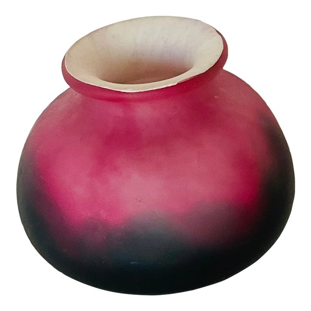 Antique French Art Deco Glass Vase Legry For Sale