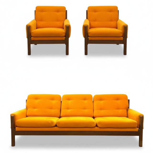 Mid-Century Modern Sofa and Lounge Chairs, 1970s, Set of 3 For Sale - Image 12 of 12