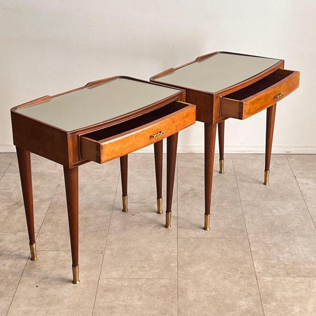 Paolo Buffa Mid-Century Modern Bedside Tables by Paolo Buffa, 1950s, Set of 2 For Sale - Image 4 of 18