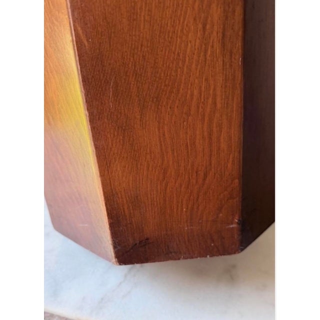 Vintage Wood Trash Can Wastebasket Umbrella Stand Lion Head Decor…. For Sale - Image 4 of 12