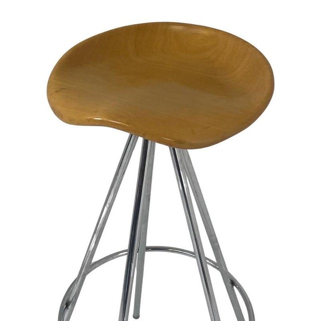 Vintage Industrial Jamaica Bar Stool with Wooden Seat by Pepe Cortes Amat 3 / Knoll For Sale - Image 4 of 9