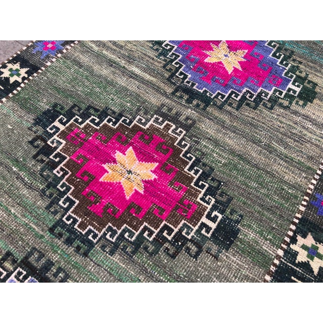 Avocado 1960s Vintage Turkish Oushak Rug - 3′7″ × 5′11″ For Sale - Image 8 of 11