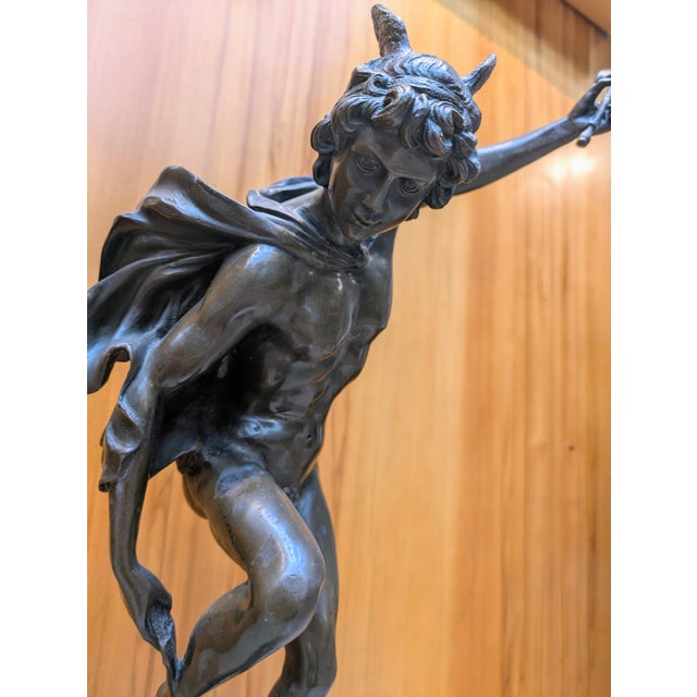 Early 20th Century Grand Tour Bronze Sculpture: Flying Mercury (After Giambologna) For Sale In Portland, OR - Image 6 of 8