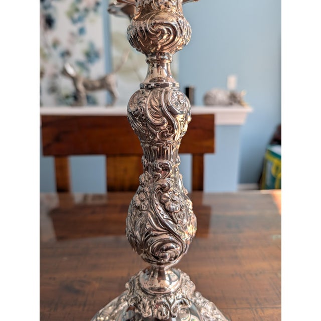 Barker Ellis 1930-40's 5 Arm Candelabra Pair. For Sale - Image 14 of 17