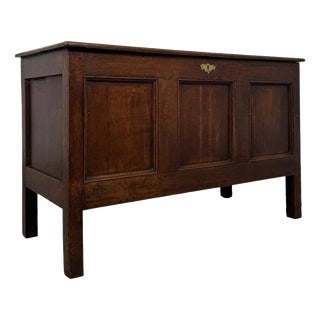 Antique English Georgian Oak Chest, 1900s For Sale