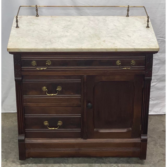 Antique Victorian Eastlake Style Marble Top Storage Chairish