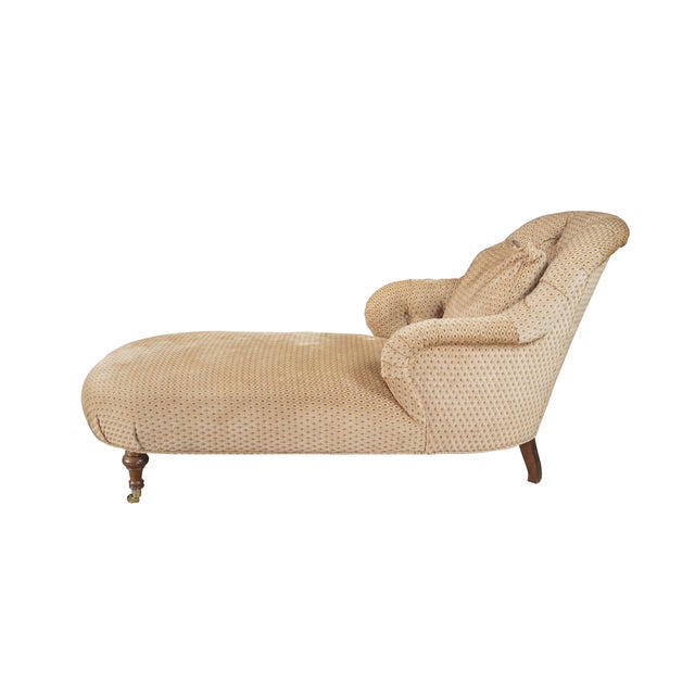 Victorian Century Furniture Tufted Walnut Chaise Lounge Chair Daybed Fainting Couch 78" For Sale - Image 3 of 14