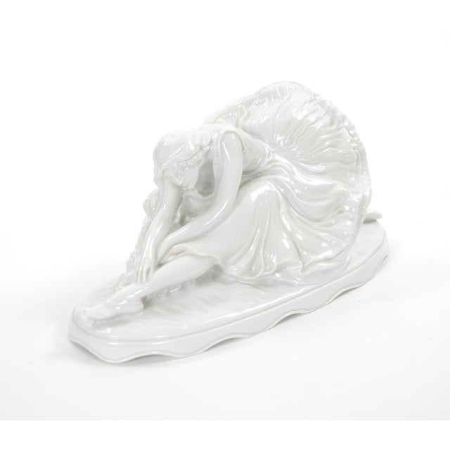 An elegant early 20th-century German porcelain figure of a ballerina, produced by Rosenthal in Selb-Bavaria, circa 1920....