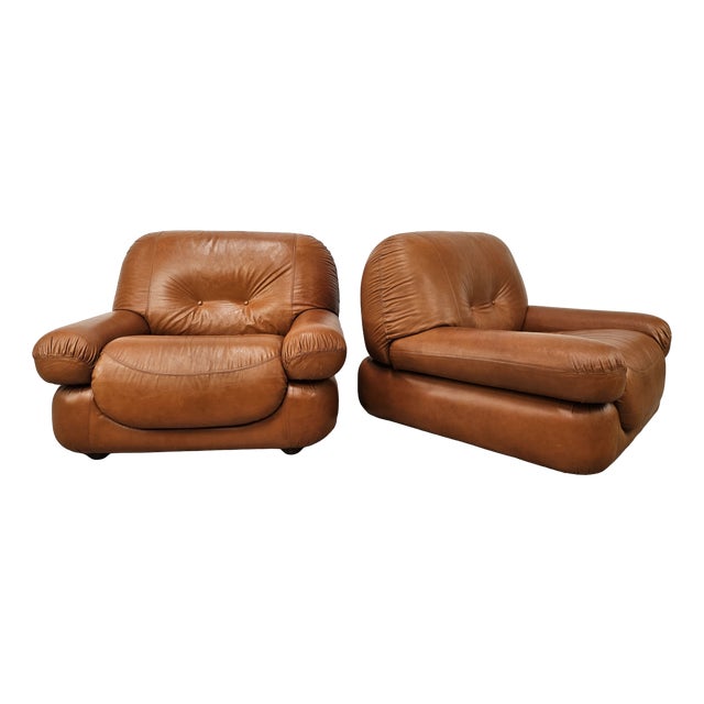 Armchairs attributed to Sapporo by Mario Marenco for Mobil Girgi, 1970, Set of 2 For Sale