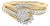 14K Yellow Gold Plated Sterling Silver 1/2 Cttw Diamond Cluster Spiral Bridal Set - Size 7 For Sale