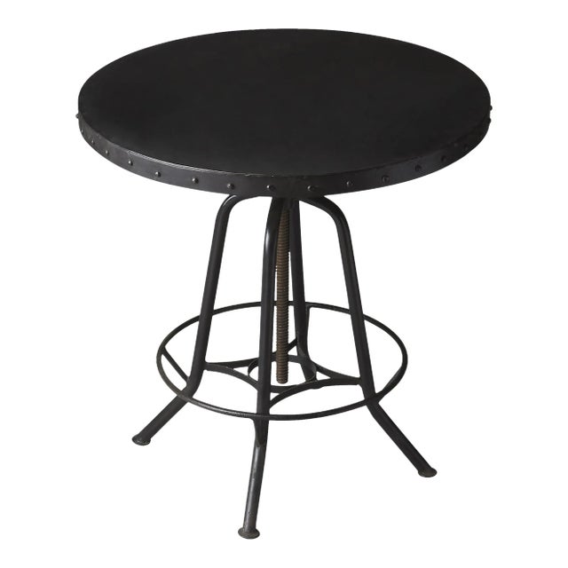 EngleWood Round 29"W Metal Hall/Pub Table, Black For Sale