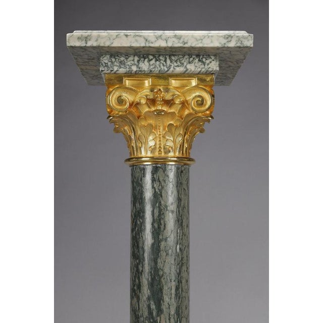 Green Estours Marble Columns with Corinthian Capitals, 1900, Set of 2 For Sale - Image 10 of 18