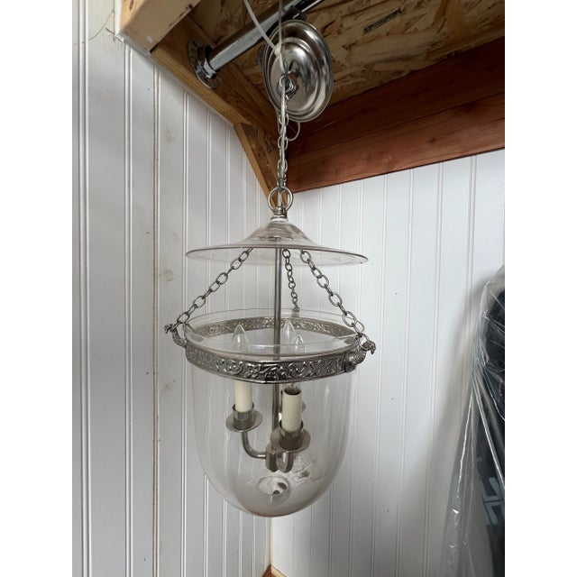 2010s Transitional Clear Glass Hundi Style Pendant-Small For Sale - Image 5 of 7