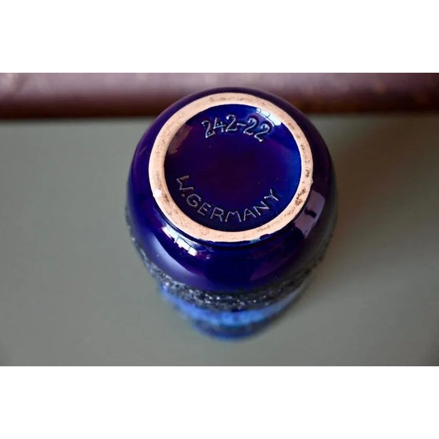 Fat Lava Style Blue Vase from Scheurich, 1960s For Sale - Image 6 of 7