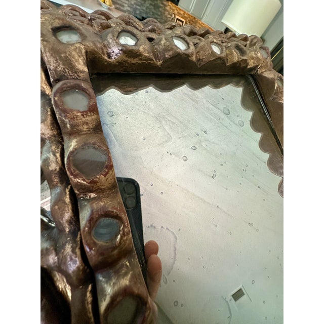 Spanish Colonial Style Gilt Wood Wall Mirror For Sale - Image 12 of 17