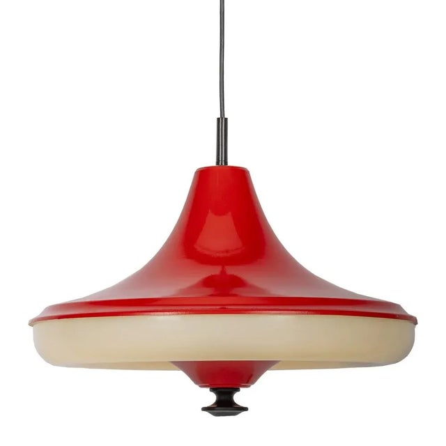 Space Age Red 05652/01 Pendant Lamp from Massive, 1970s For Sale - Image 3 of 8