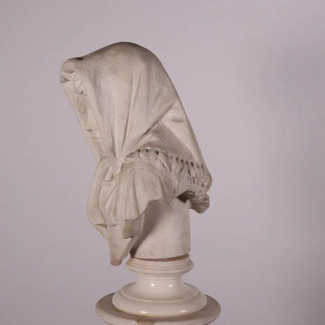 Sculpture of a Young Girl, Marble For Sale - Image 11 of 14