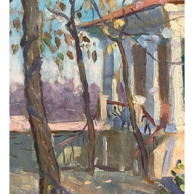 Vintage Urban Oil Painting: Ukrainian Cityscape, 1960 Art 38-34 For Sale - Image 4 of 6
