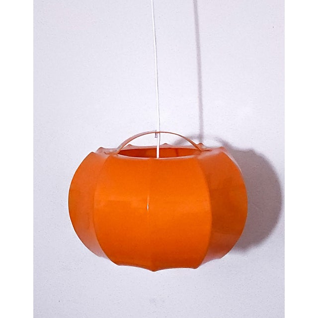 Mid-Century Modern Orange Pendant Lamp from Ilka Plast, Germany, 1970s, in Very Good conditions. Designed 1970 to 1979 I...