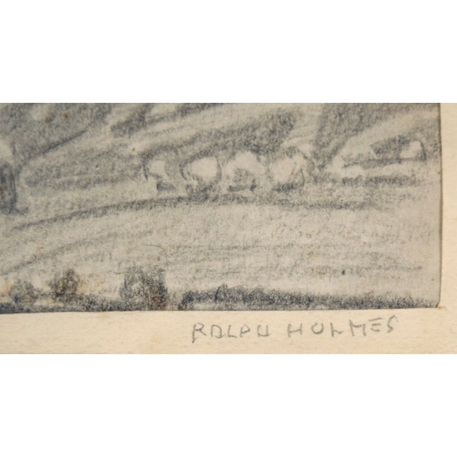 Paper San Gabriel Mountain Landscape in Black and White - Graphite Pencil on Paper by Ralph Holmes For Sale - Image 7 of 9
