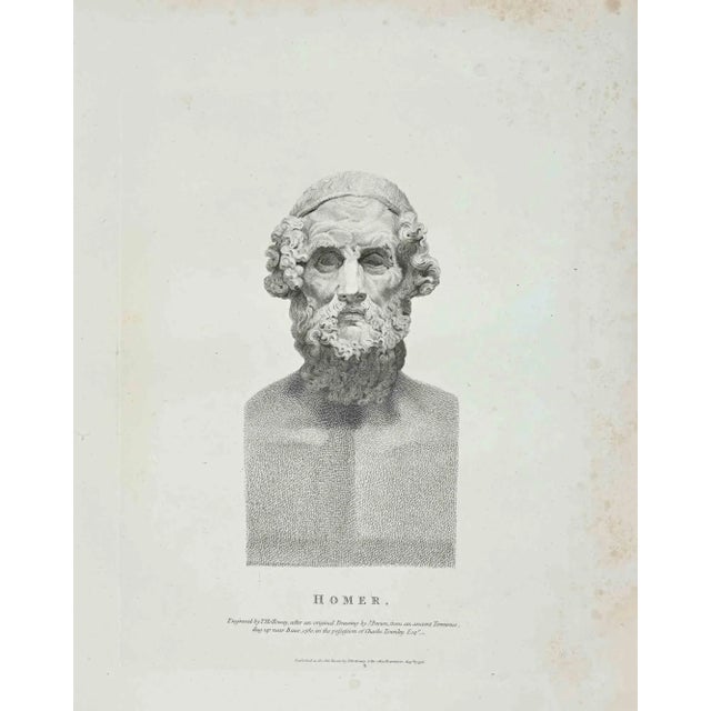 Portrait of Homer is an original artwork realized by Thomas Holloway (1748 - 1827). Original Etching from J.C. Lavater's...