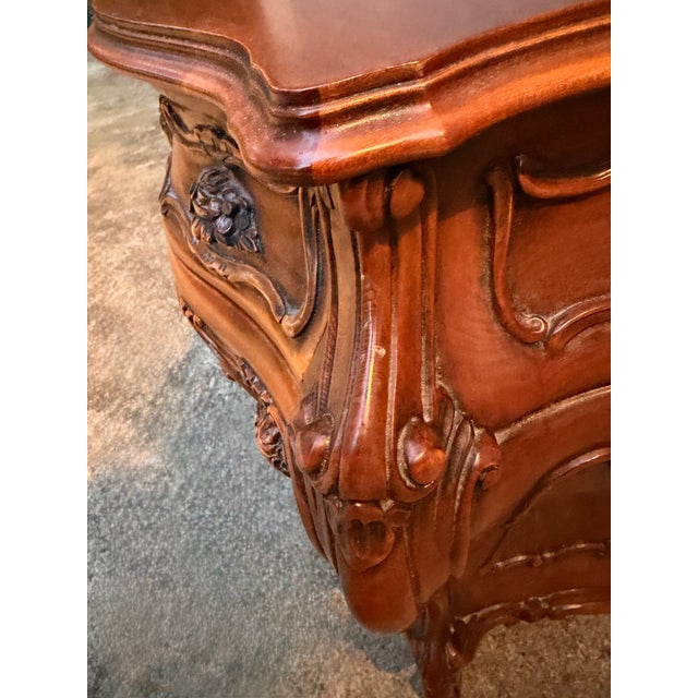 Early 20th Century Antique Art Nouveau Hand Carved Mahogany Nightstand For Sale - Image 5 of 8