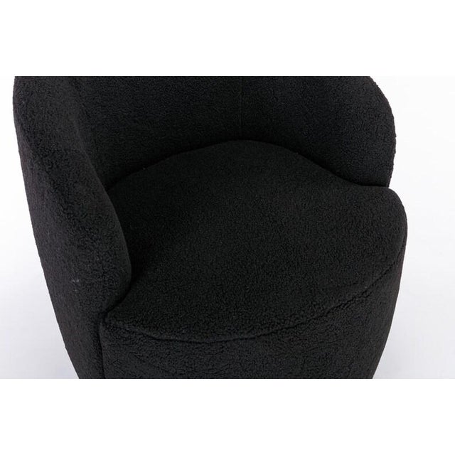 Wood Cozy Swivel Barrel Chair, Modern Boucle Lounge Seating, Compact Accent Furniture For Sale - Image 7 of 17