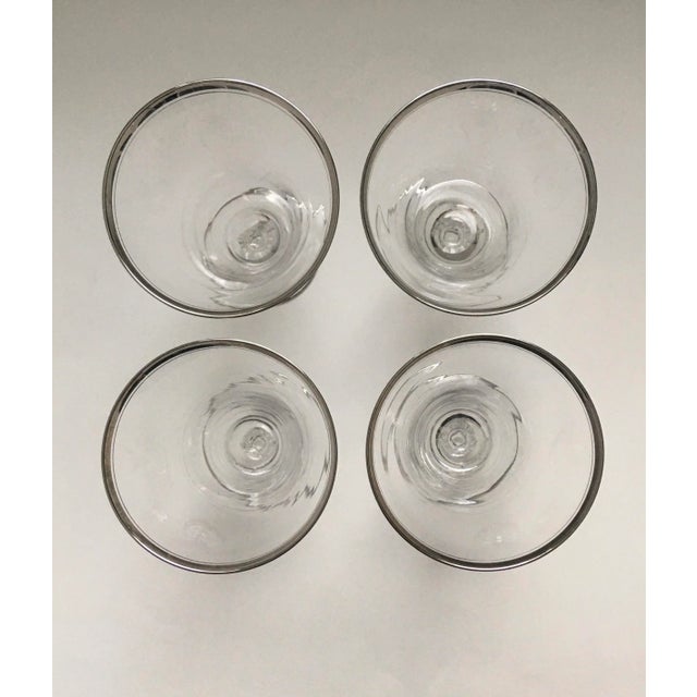 1960s Platinum Rimmed Footed Water Glasses - Set of 4 For Sale - Image 4 of 11