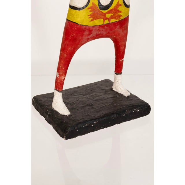 Sculpture Materials Vintage Mexican Folk Art - Lucha Libre Wrestlers Sculpture Hand-Painted Plaster For Sale - Image 7 of 8
