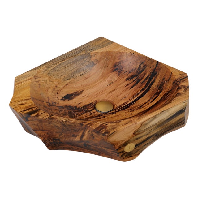 Live Edge Wood Bathroom Sink by Logniture For Sale