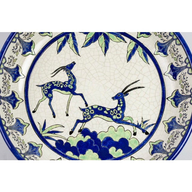 Ceramic Crackle-Glazed Earthenware Bowl from Boch Frères, 1980s For Sale - Image 7 of 11