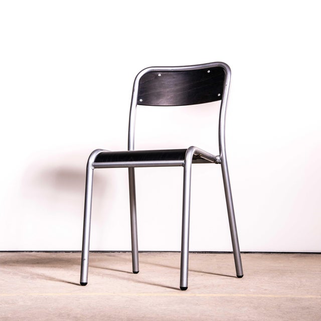 Black Stacking Dining Chair from Mullca, 1970s, Set of 6 For Sale - Image 4 of 10